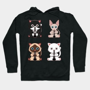 Cute Cat Playing The Clarinet Pack Hoodie